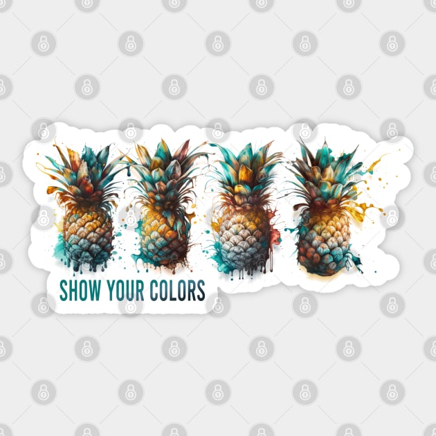 pineapples design Sticker by stuff101